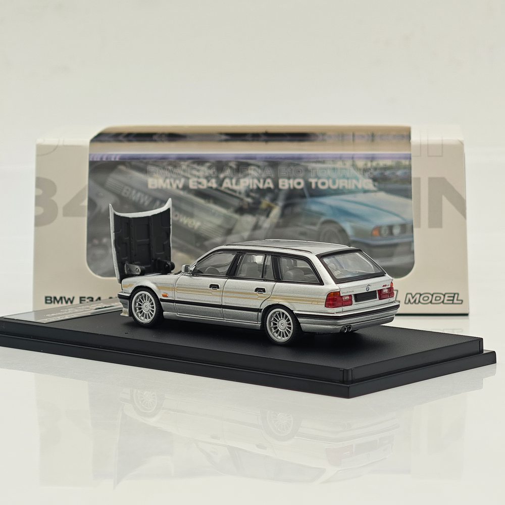 Mortal 1:64 BMW E34 M5 ALPINA B10 TOURING Wagon Openable Hood Diecast Toys Car Models Hobby Collection Gifts
