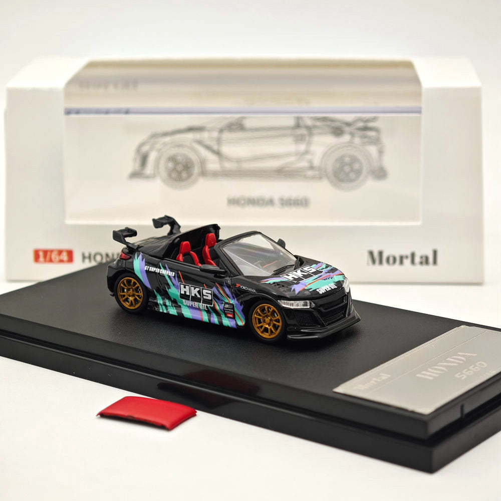 Mortal 1:64 Honda S660 Mugen Convertible with top cover Gulf ADVAN HKS SPOON Diecast Toys Car Models Collection Gifts