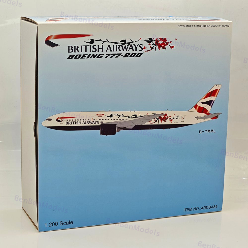 1:200 ARD British Airways 777-200 / G-YMML / ARDBA84 / WITH STAND/Diecast