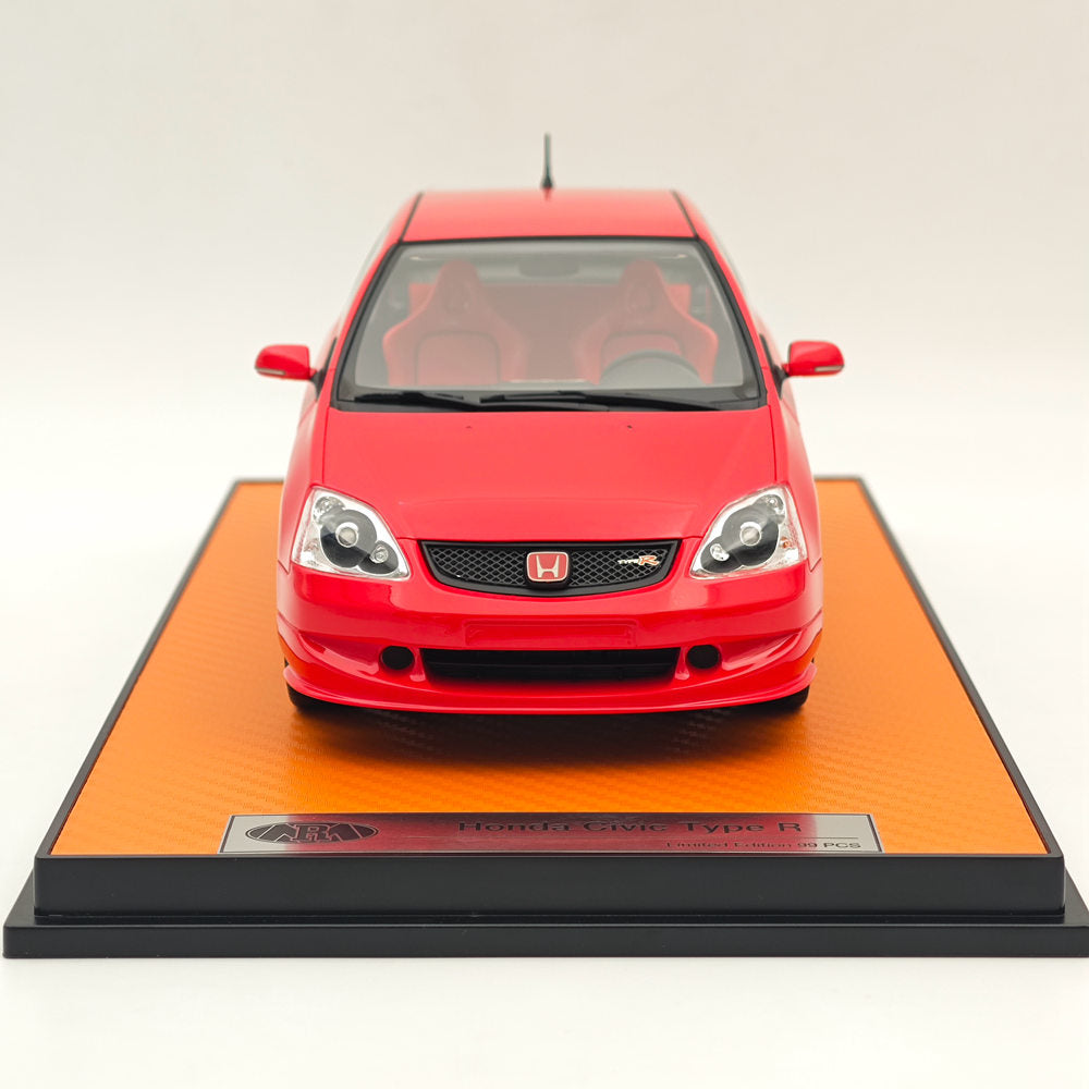 RAM Collectibles 1/18 Honda Civic Ep3 Type R Championship 2004 Rouge RM-0016 Modèle de voiture en résine Collection limitée