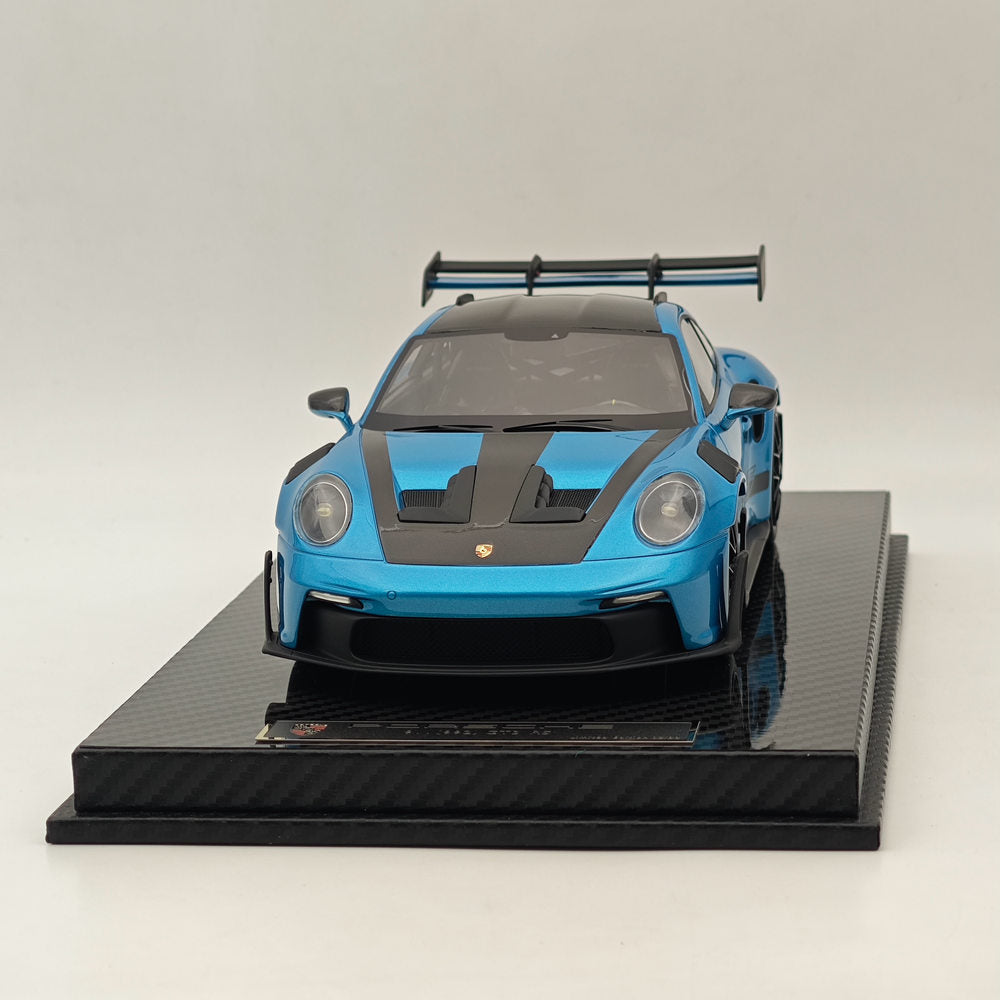 Modèle de voiture de collection de haute qualité en résine AI MODEL 1/18 Porsche 992 GT3 RS LCE SILVER BLUE