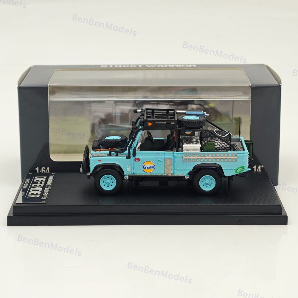 1:64 SW Blue Gulf Defender 90 Pickup Sports Model Diecast Metal Car Limited