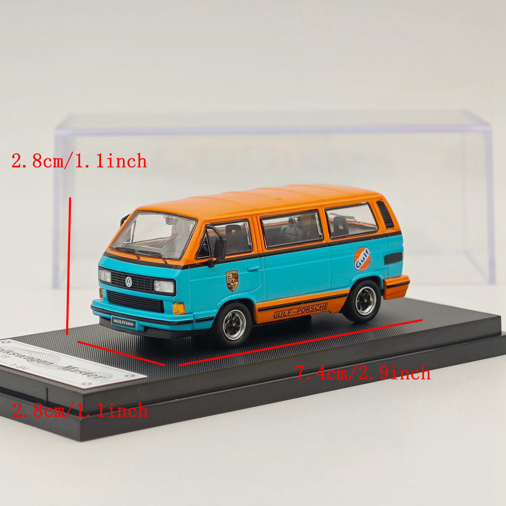 Master 1:64 VW T3 Martini Gulf Oil Van Diecast Toys Car Models Miniature Hobby Exquisite Gifts