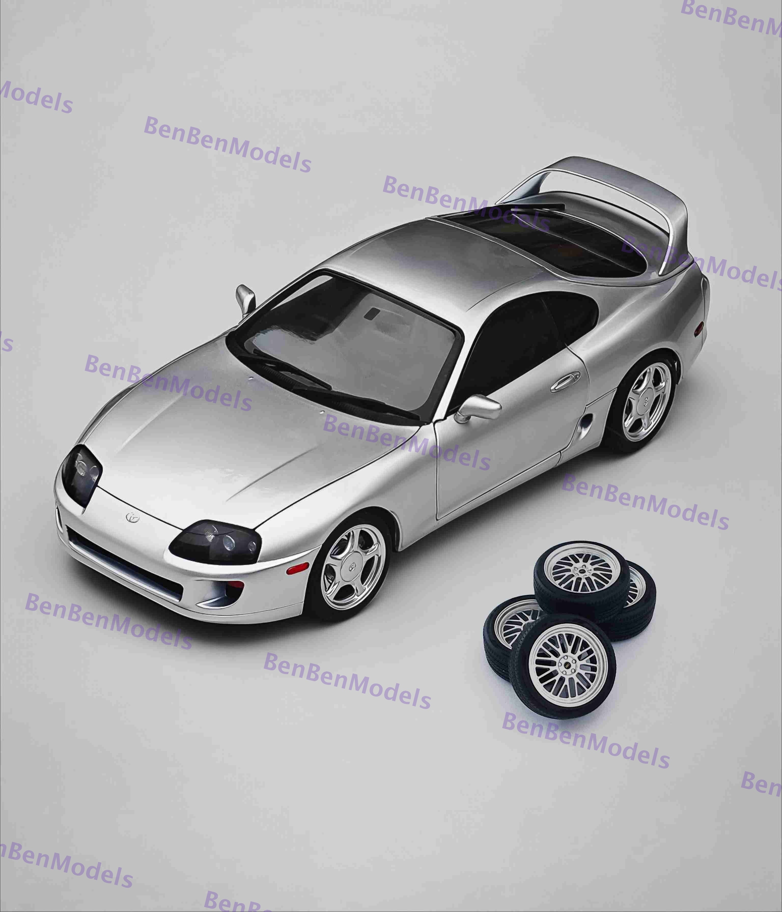 WHELART 1/18 Toyota Supra A80 RHD Silver Coupe Full-open type