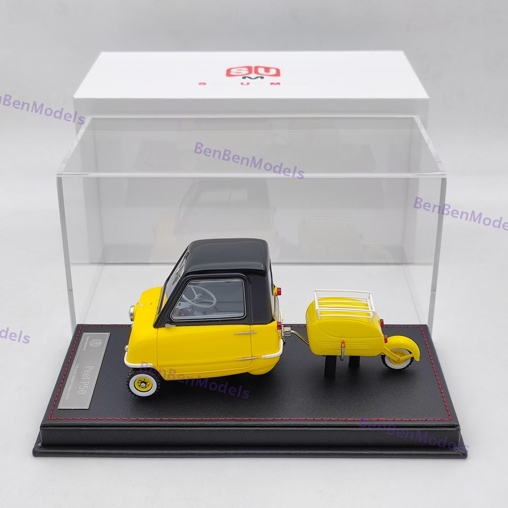 Super Unit Model 1/18 PEEL P50 w/Pav Trailer 1964 Resin Car Limited Yellow