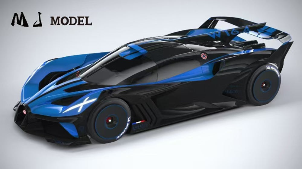 MJ 1/64 Bugatti bolide Carbon Fiber Trim Miniature Diecast Toys Car Models Collection Gifts Limited Edition