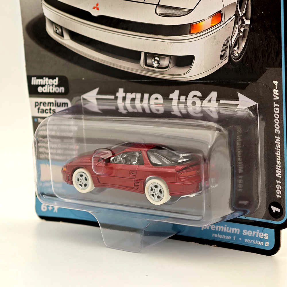 CHASE Auto World 1/64 1991 Mitsubishi 3000GT VR-4 Ultra Red Modèles moulés sous pression