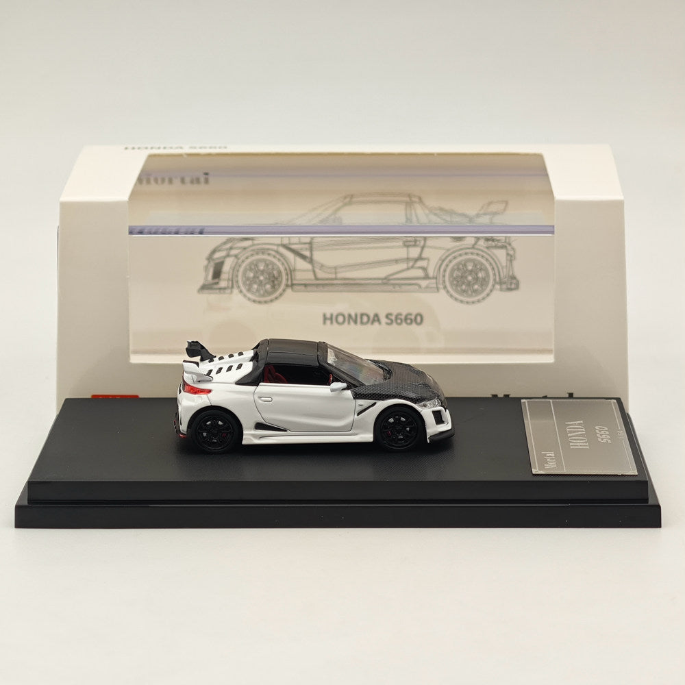 Mortal 1:64 Honda S660 Mugen Cabriolet avec capote Jouets moulés sous pression Modèles de voitures Collection Cadeaux Édition limitée