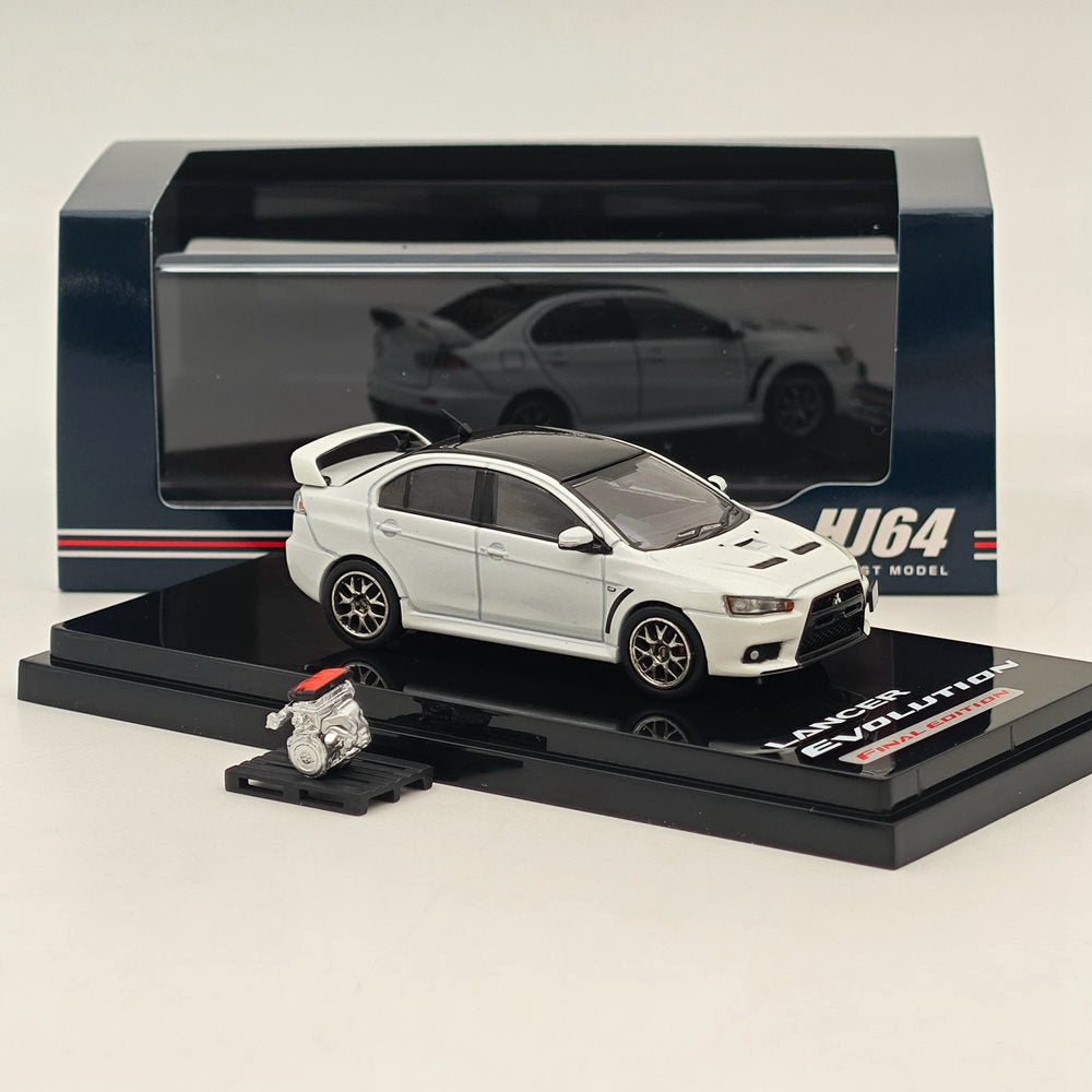 Hobby Japan 1/64 Mitsubishi Lancer Evolution X Final Edition White HJ642053CWP In Stock - US