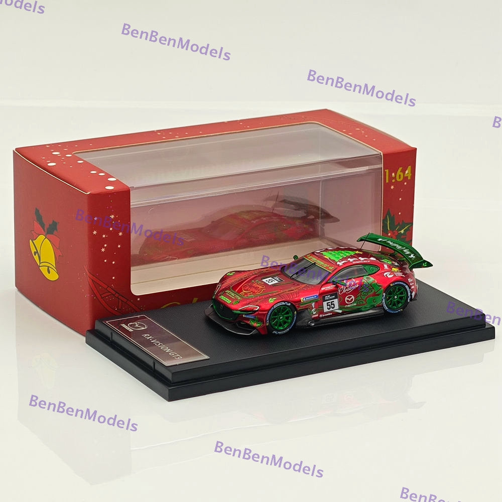 1:64 GLORY Mazda RX Vision GT3 Red Christmas Sports Diecast Model Car Collection