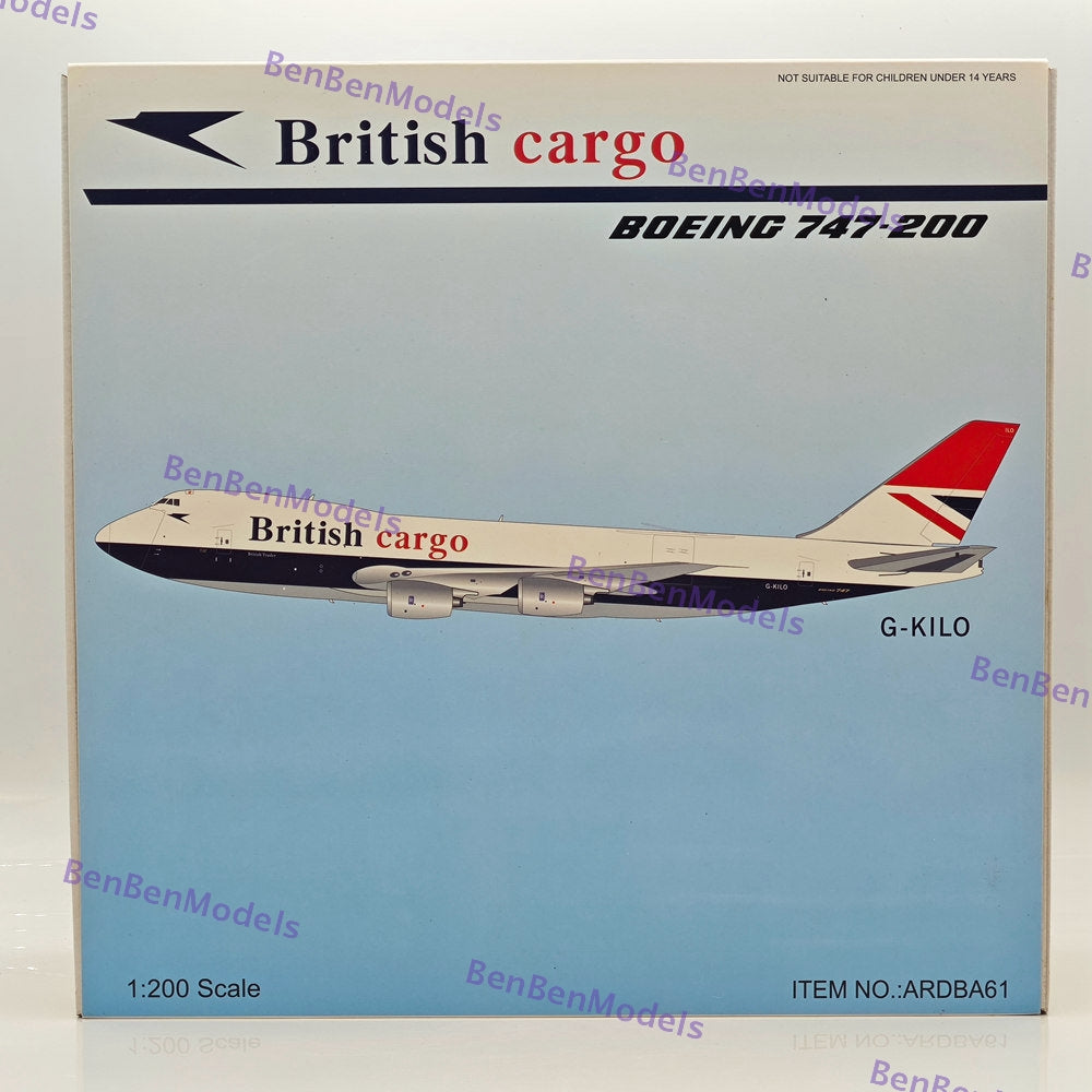 British Cargo Boeing 747-200/ G-KILO / WITH STAND /Diecast Model ARDBA61 /1:200