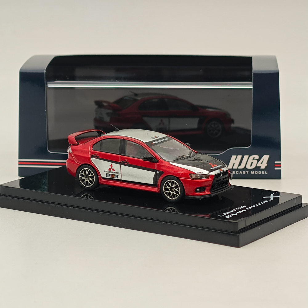 Mitsubishi Lancer Evolution X Ralliart couleur rouge (HJ644053RB) 1/64 Hobby Japan