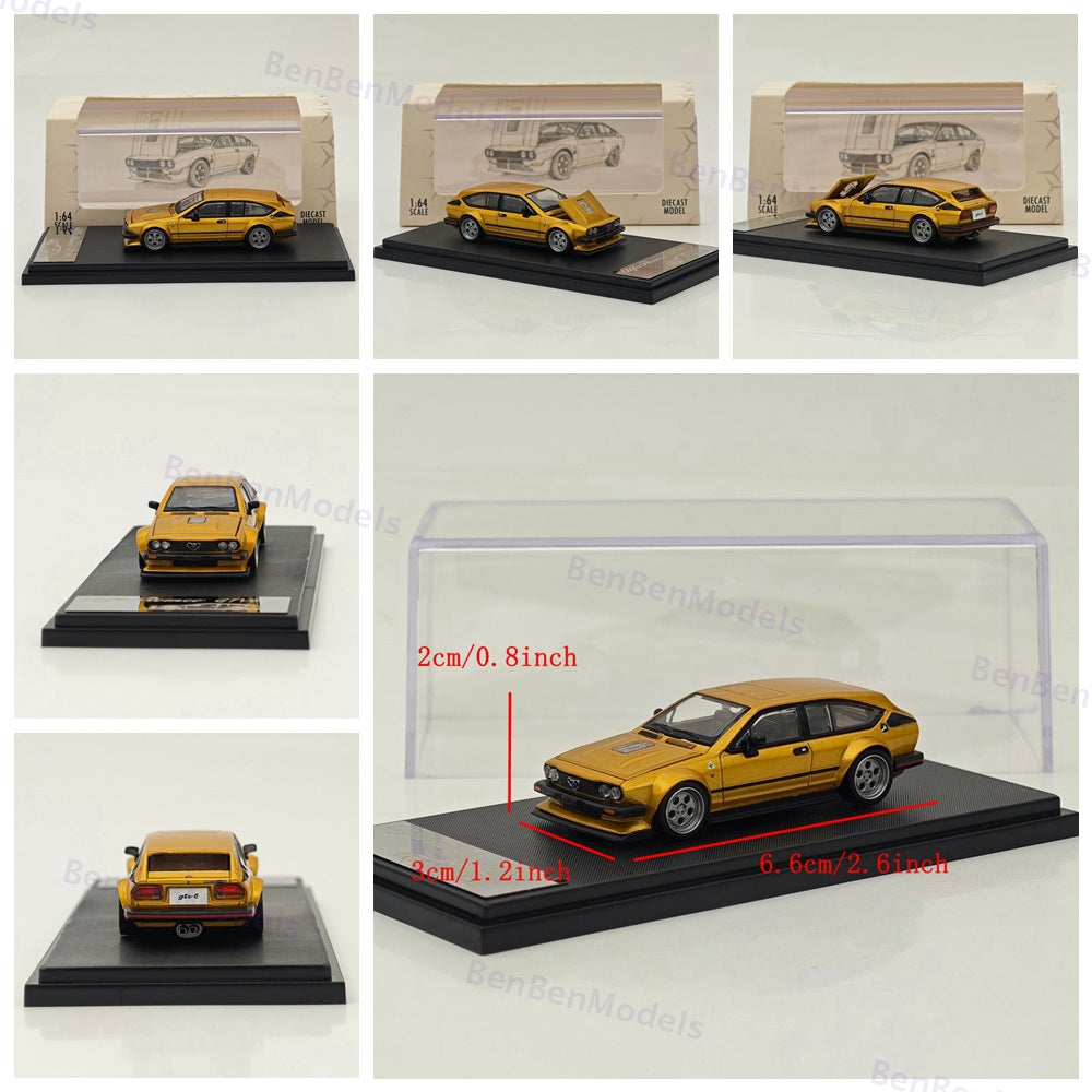 RM 1/64 GTV6 Gold/Silver Diecast Toys Car Models Collection Gifts