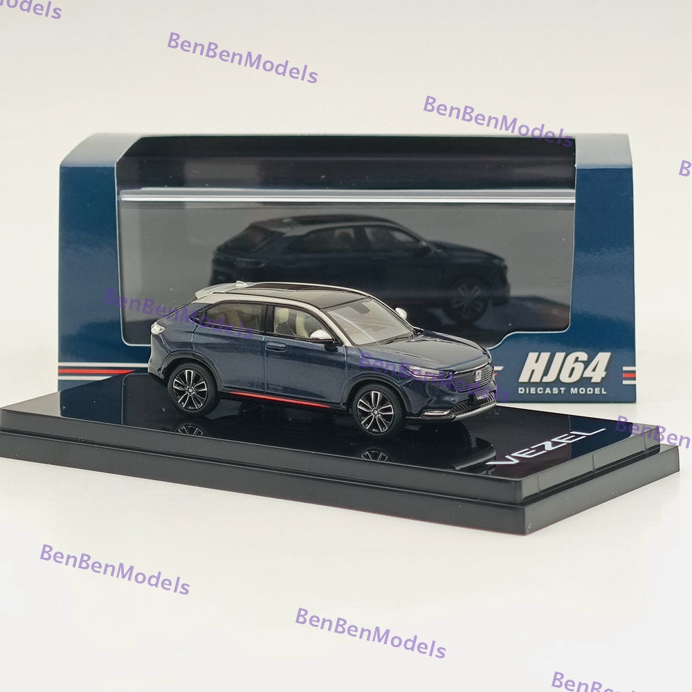 1/64 Hobby Japan VEZEL e:HEV PLaY Midnight Blue Beam Metallic Diecast HJ642071BL