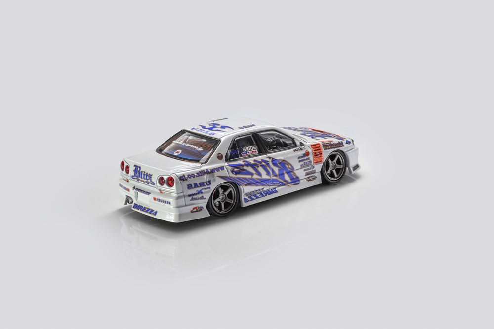 MORTAL 1:64 NISSAN SKYLINE ER34 URAS D1GP BLITZ DUNLOF Edition Miniature Diecast Toys Car Models Hobby Collection Gifts 03/06/04/07