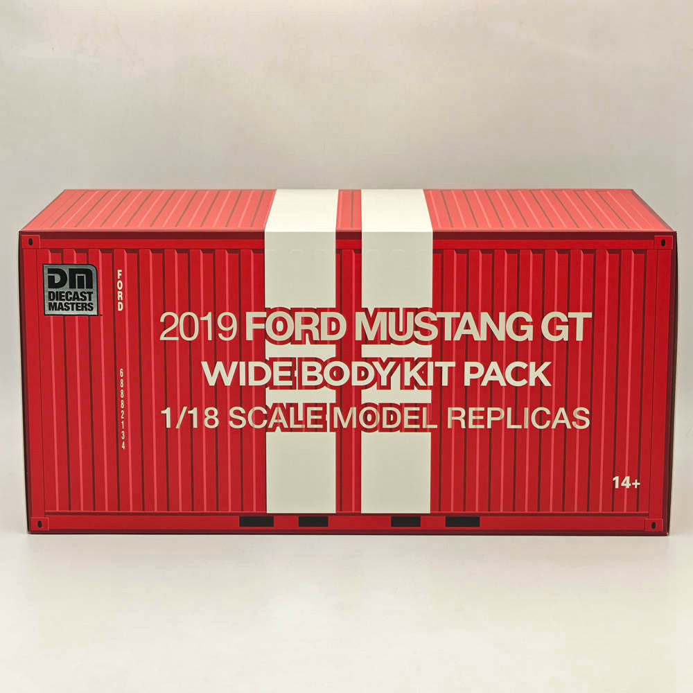 Répliques de modèles à l'échelle 1/18 DM Ford Mustang GT 2019 Widebodykit Pack Red RHD Diecast Car Miniature Hobby