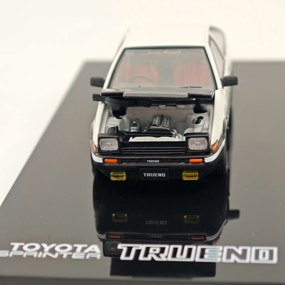 Hobby Japan 1/64 SPRINTER TRUENO GT APEX(AE86) JDM Style with CARBON BONNET White HJ641052BWB Diecast Model Car