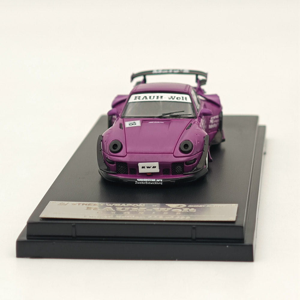 1:64 SW Purple 911 RWB 993 Apple #18 Racing Sports Model Diecast Metal Car