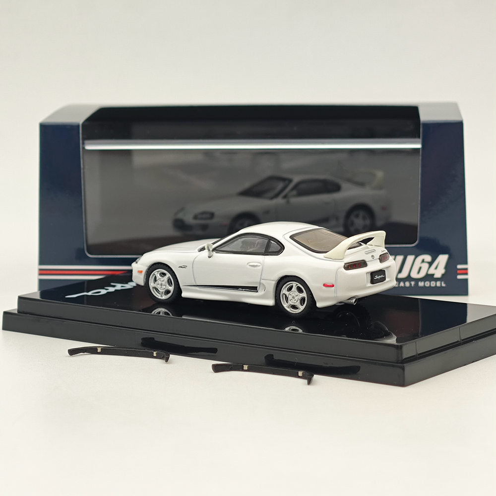 Hobby Japan 1/64 Toyota SUPRA RZ JZA80 VERSION PERSONNALISÉE ORIGINALE avec ActiveSpoiler Blanc HJ643042W Modèles moulés sous pression Collection de voitures