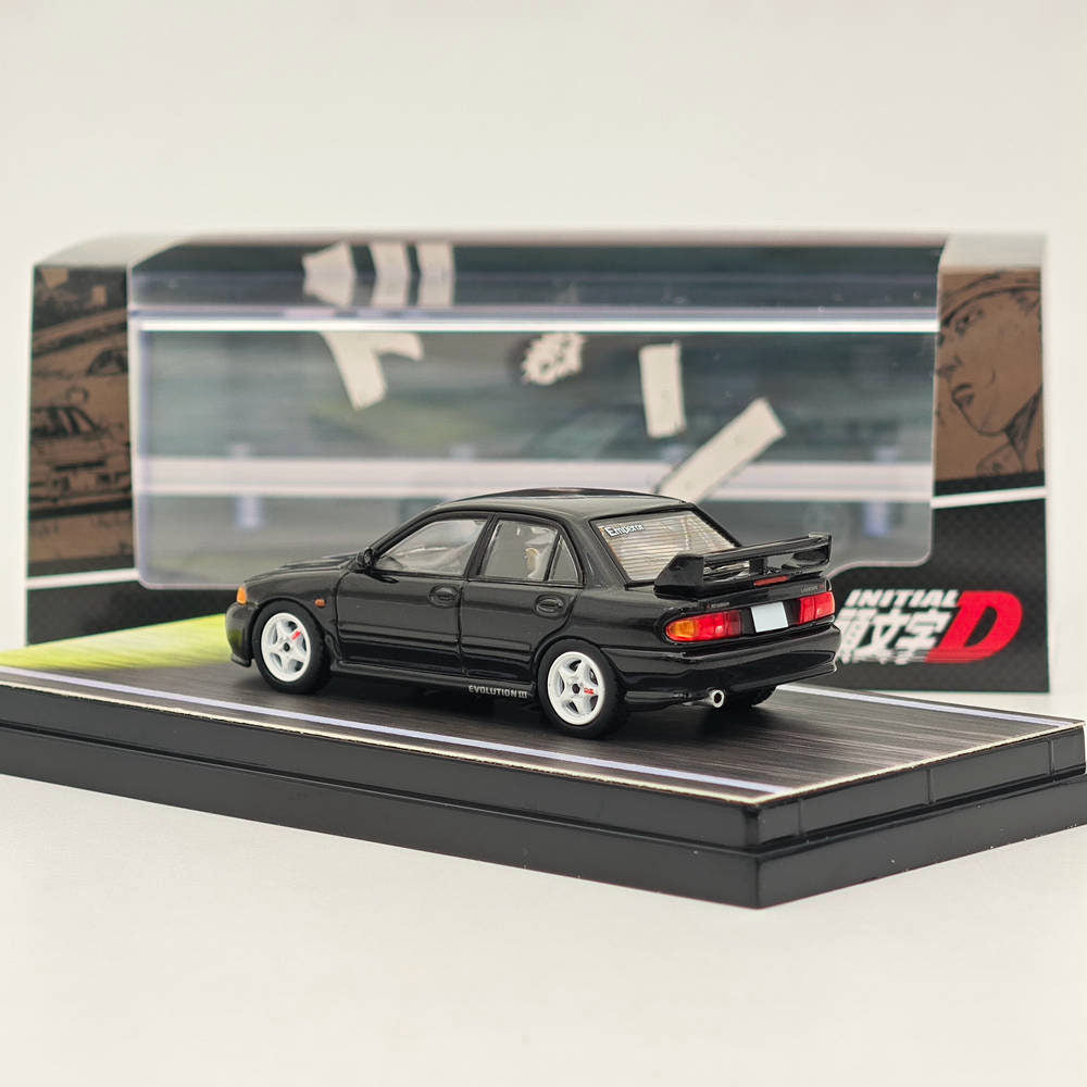 Hobby Japan 1/64 Mitsubishi Lancer RS Evolution III INITIAL D Black HJ643010D Diecast Models Car Limited Collection