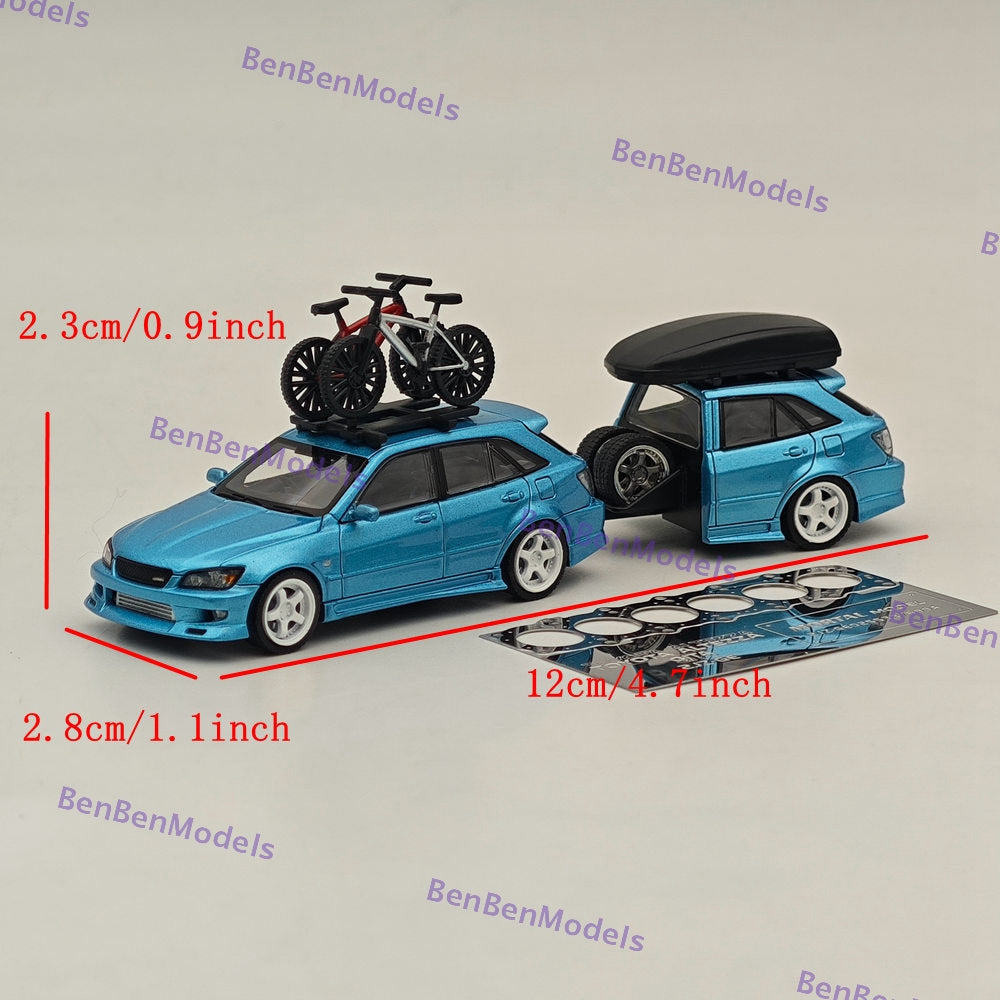 Mortal Masterpiece 2025 HEC Beijing Auto Model Expo Official 1:64 Diecast Toyota Altezza Gita Lexus IS200 Comes with trailer