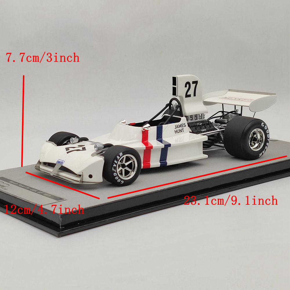 1/18 Tecno March Ford 731 USA GP 1973 #27 James Hunt Ltd 120 pièces Voiture en résine blanche