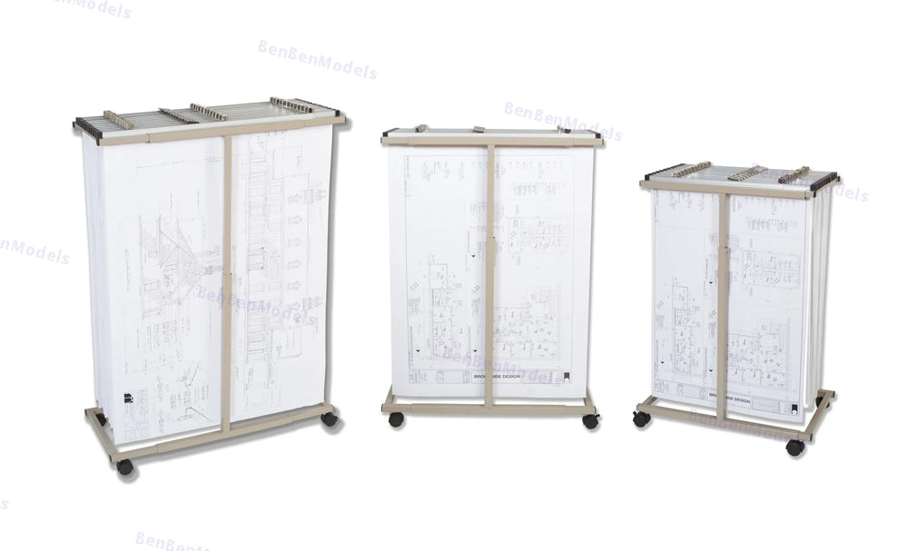 BrooksideDesign Heavy Duty Vertical Blueprint Storage Mobile Plan Center (Model MVPC)
