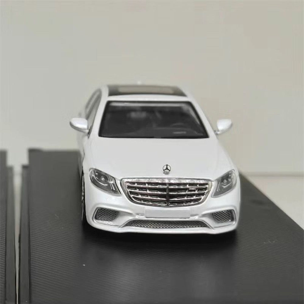 MJ 1:64 Mercedes Benz S65 AMG W222 Diecast Toys Car Models Collection Gifts Limited Edition White/Silver