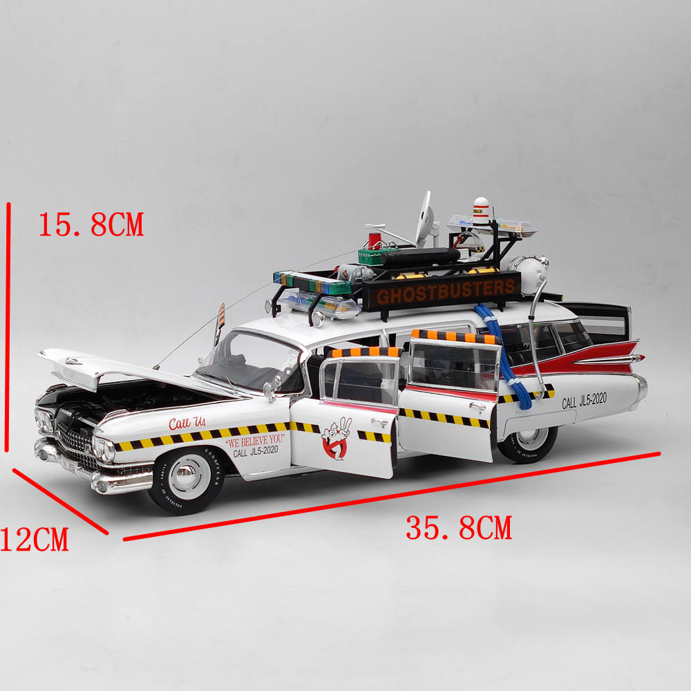 HOT WHEELS 1:18 Cadillac Ghostbusters II ECTO 1A Elite X5470 Diecast Models Toy Car Gifts Collection(Ships from the United States)