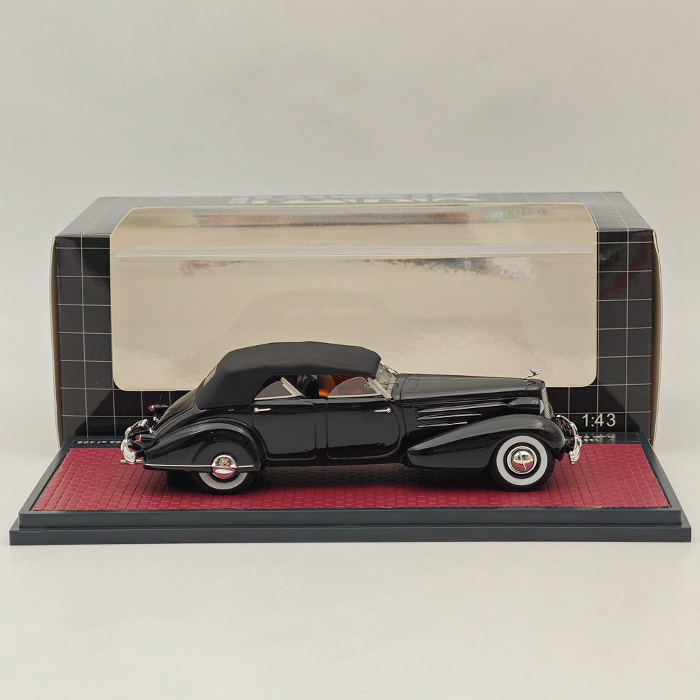 MATRIX-MODELS 1/43 Cadillac V16 Dual Cowl Sport Phaeton 1937 Résine noire/fermée