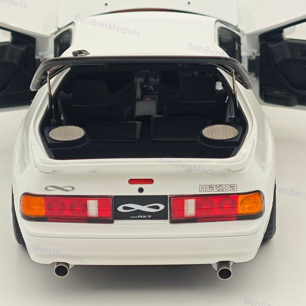 TopArt MODEL 1:18 MAZDA RX7 FC3S 1989 White / Gold Wheels Diecast Model Car