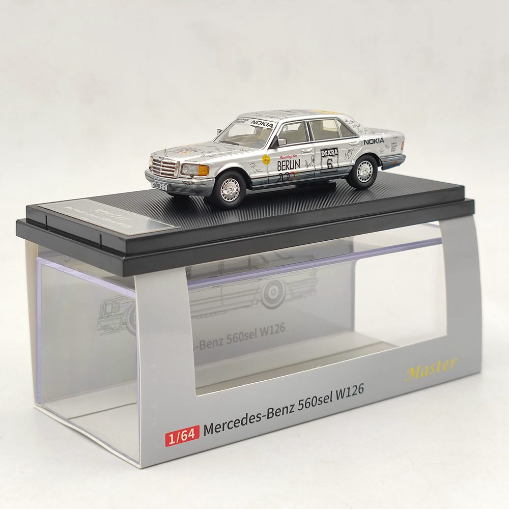 Master 1:64 Mercedes-Benz 190E Berlin Bear 2000 Lowride Diecast Toys Car Models Miniature Vehicle Hobby Collection Gifts