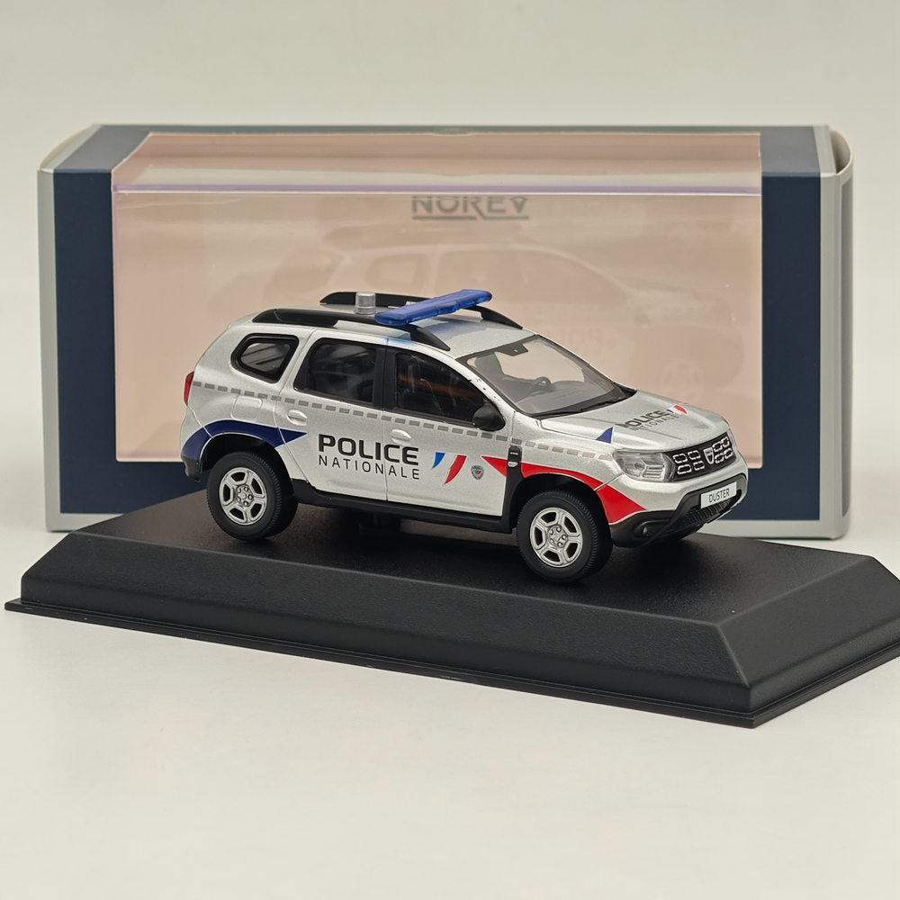 Modèle réduit de voiture moulée sous pression Norev Dacia Duster Police Nationale 2021, modèle limité, couleur argent, 1/43