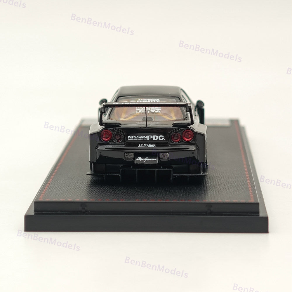 1/64 SW GT-R LBWK ER34 #5 Black Diecast Model Car Miniature Collection