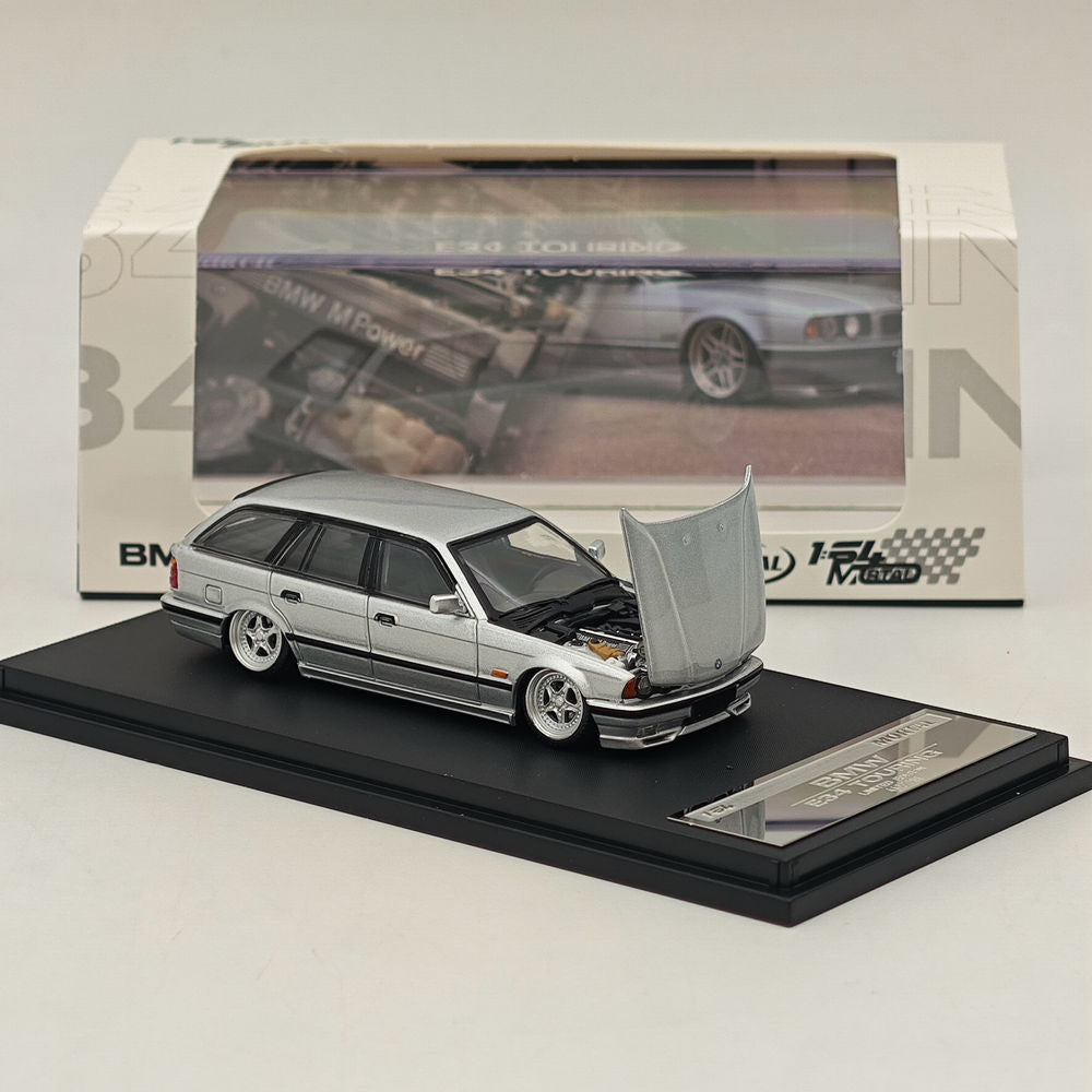 Mortal 1:64 E34 M5 TOURING Wagon Openable Hood Diecast Toys Car Models Hobby Collection Gifts