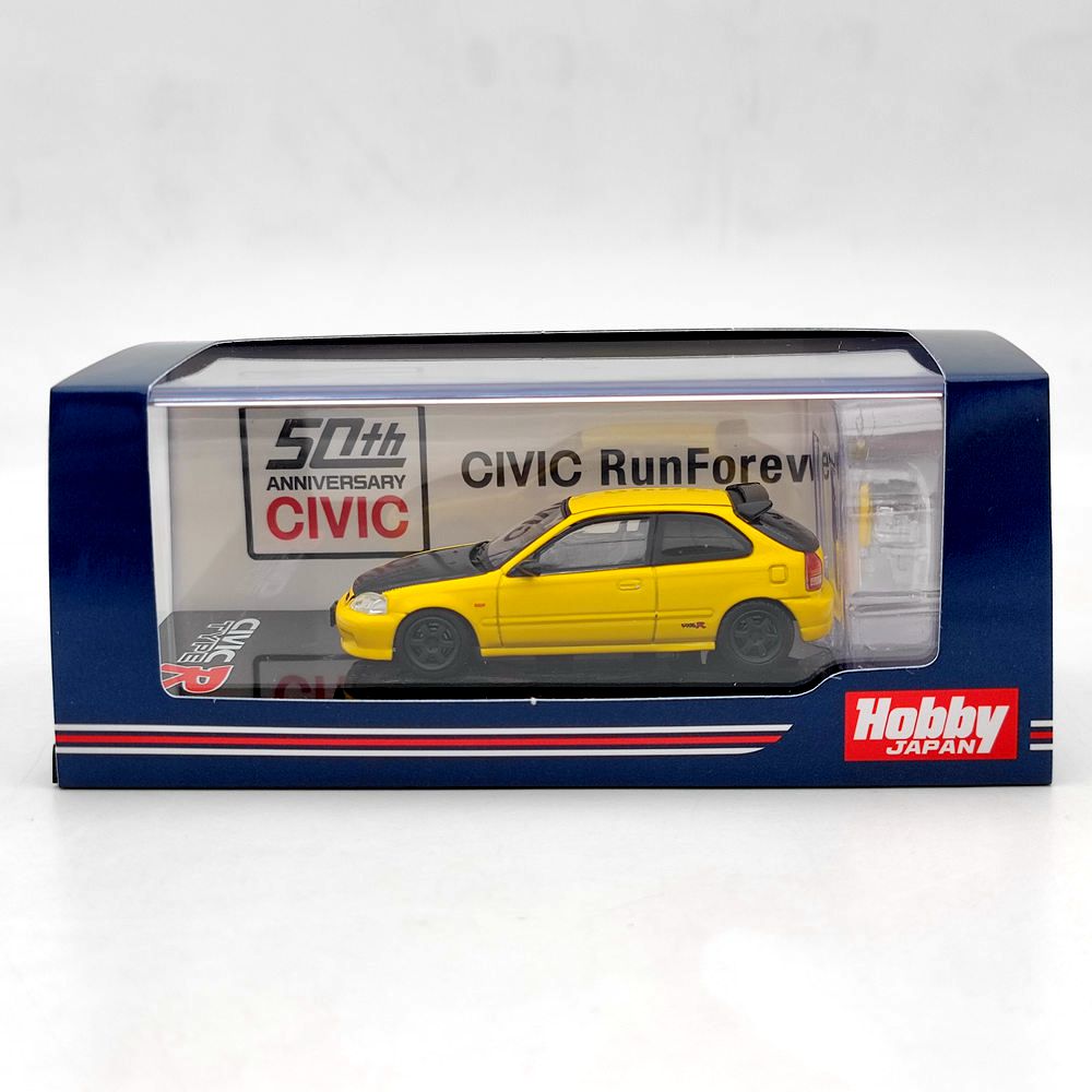 Hobby Japan HJ642016EY 1/64 Honda Civic TYPE R (EK9) With Engine Diecast Display Model Toys Gift
