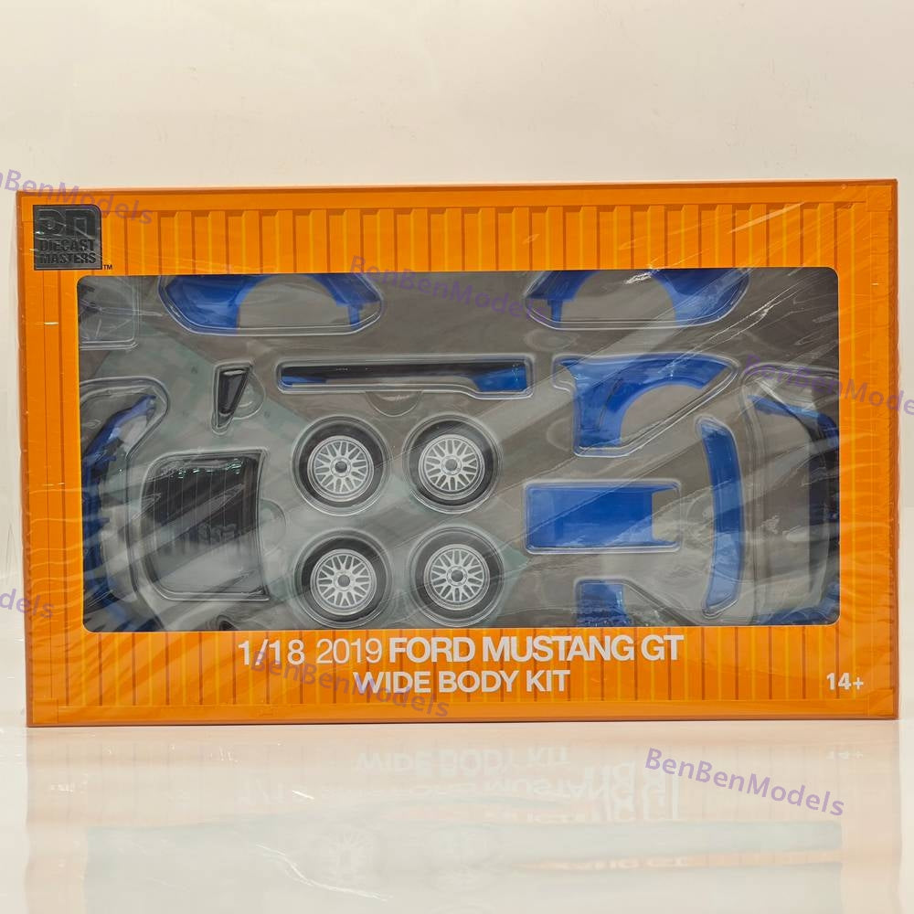 DM 1/18 Scale Model Replicas Ford Mustang GT 2019 Widebodykit Pack RHD Blue