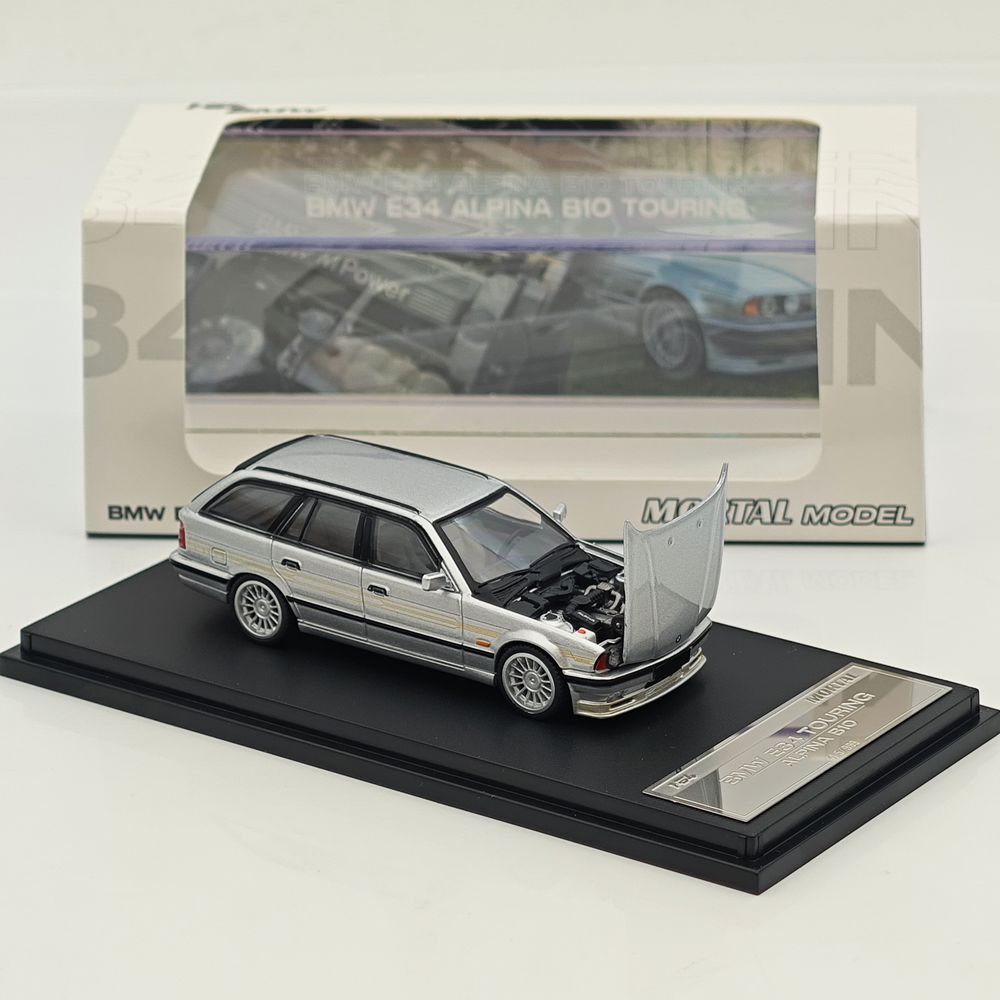 Mortal 1:64 BMW E34 M5 ALPINA B10 TOURING Wagon Openable Hood Diecast Toys Car Models Hobby Collection Gifts