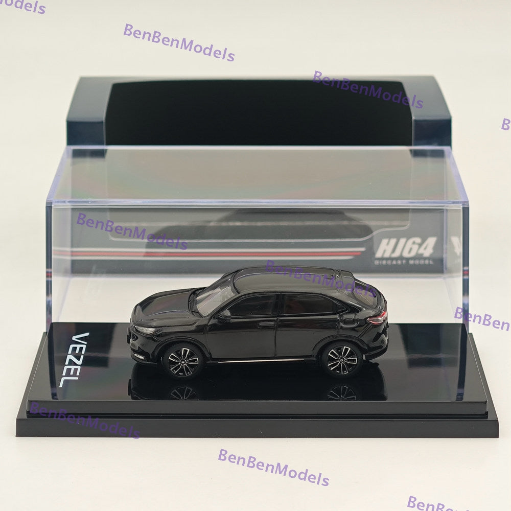 1/64 Hobby Japan VEZEL e:HEV Z Crystal Black Pearl Diecast Model Car HJ641071ABK