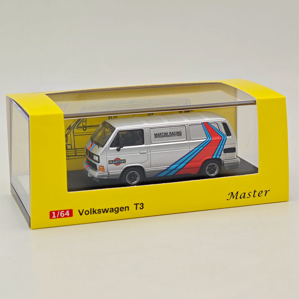 Master 1:64 VW T3 Martini Gulf Oil Van Diecast Toys Car Models Miniature Hobby Exquisite Gifts