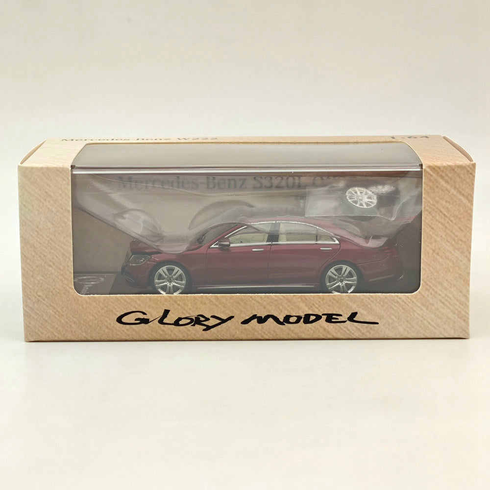 Voiture de sport en métal moulé sous pression rouge Mercedes-Benz S320L W222 Sedan 1/64 GLORY MODEL