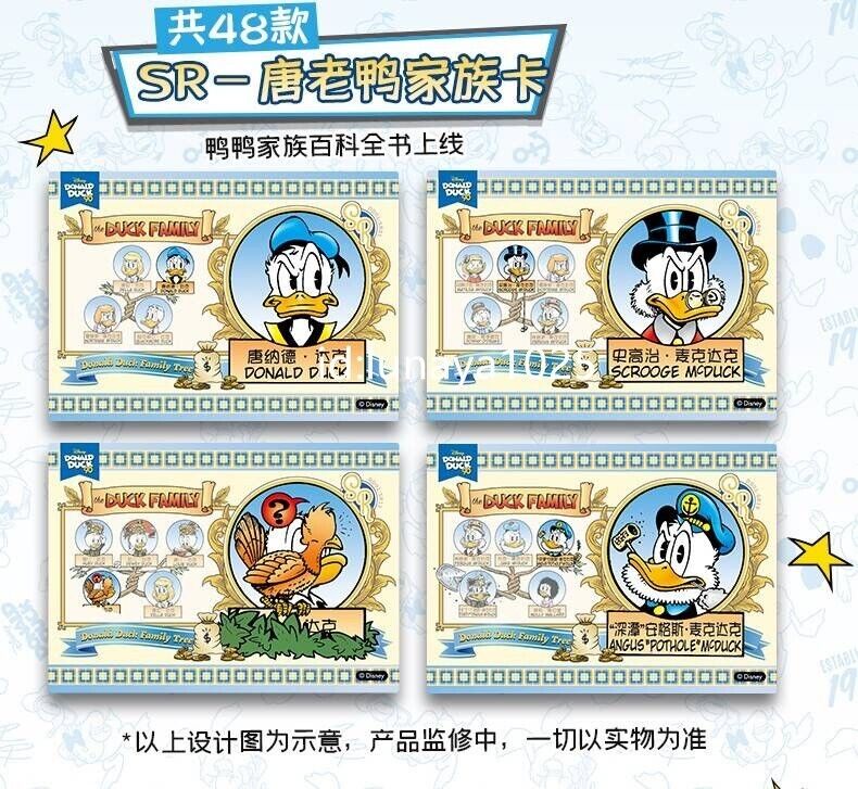 Carte 2024. Carte à collectionner amusante Disney Donald Duck 90e anniversaire - Une boîte scellée