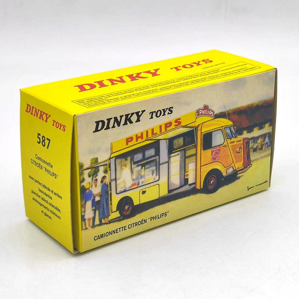 Atlas 1:43 DINKY TOYS 587 Camionnette CITROEN 1200K PHILIPS Modèles de voitures moulées sous pression Collection Auto Cadeau États-Unis