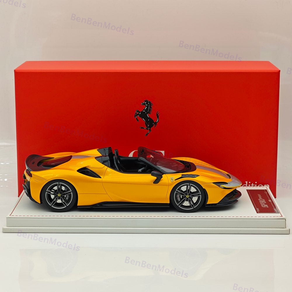CE 1/18 Ferrari SF90 Spider Supercar Car Yellow Resin Model Limited Collection