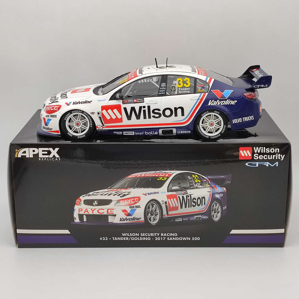 1/18 Apex Wilson Racing #33 Tander/Golding 2017 Sandown 500 AD80709 Modèles moulés sous pression Collection limitée