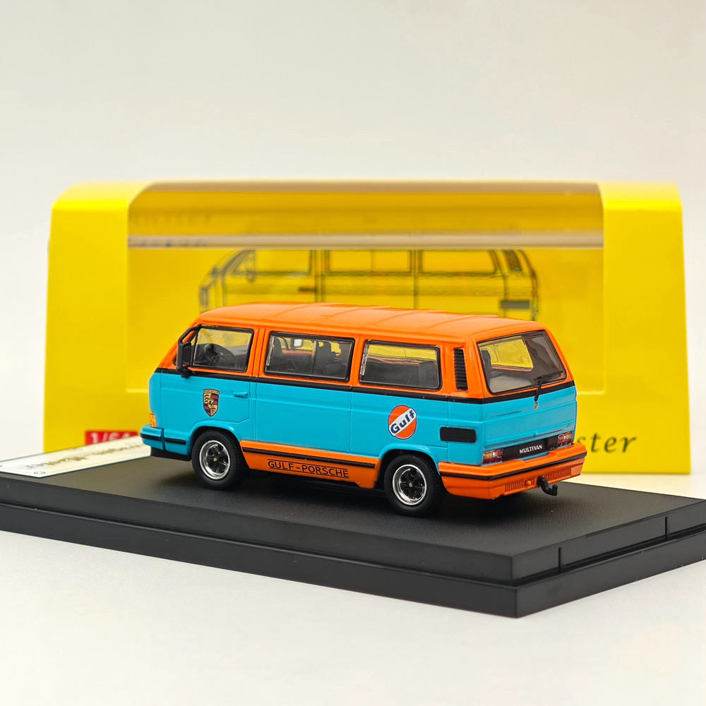 Master 1:64 VW T3 Martini Gulf Oil Van Diecast Toys Car Models Miniature Hobby Exquisite Gifts