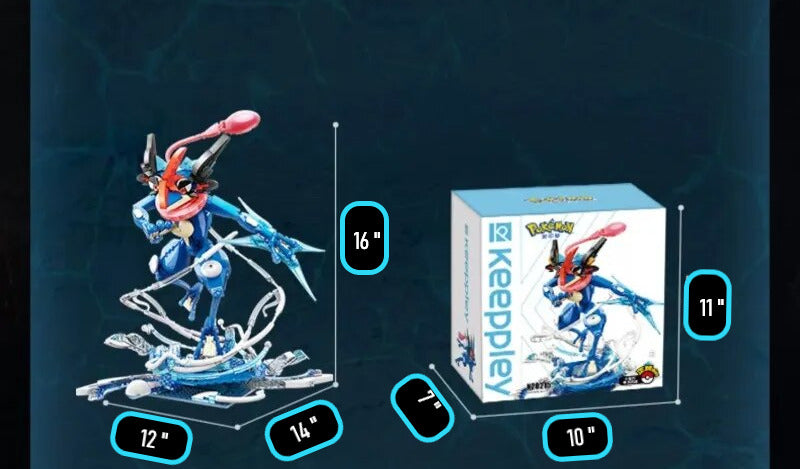✅ Ensemble de blocs de construction officiels Pokémon LARGE 16" Ash Greninja Jouet créatif NEUF