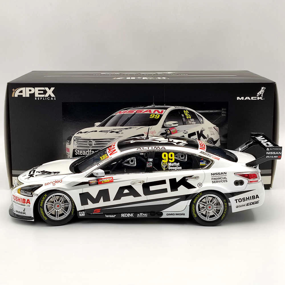 1/18 Apex Nissan Altima MACK TRUCKS #99 - MOFFAT / DOUGLAS 2015 AD80813 Diecast Toys Car Gift