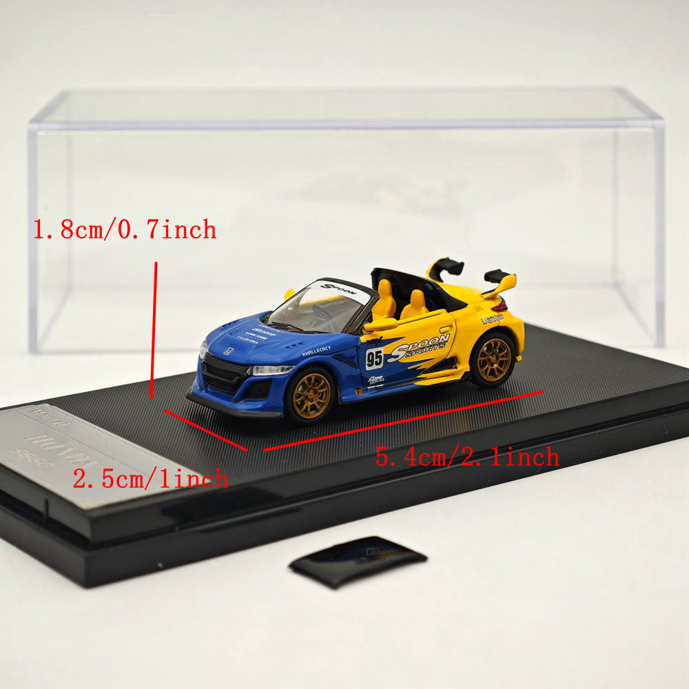 Mortal 1:64 Honda S660 Mugen Convertible with top cover Gulf ADVAN HKS SPOON Diecast Toys Car Models Collection Gifts