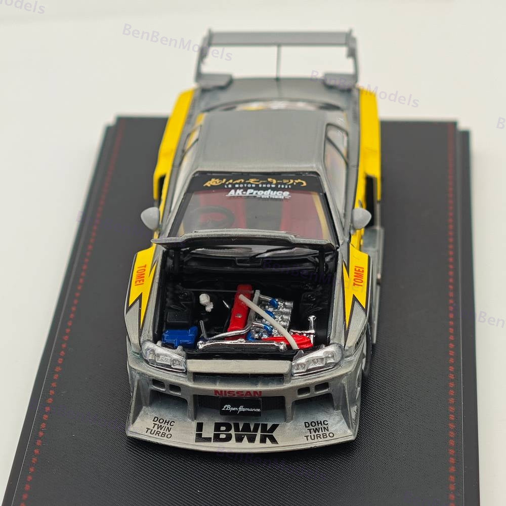 1:64 SW LBWK ER34 #23 Flash Raw Special Version Diecast Model Car Limited